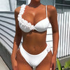 Sexy White Mesh Flower Push Up Bikinis Sets for Women Swimwear Unerwired Swimsuit 2026 Bathing Suits Bikini Mujer Biquinis test