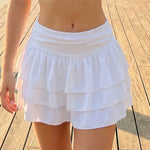 Women Ruffled Short Skirt Fashion Harajuku Lolita Mini Layered Streetwear Party Summer Mini Skirt Elegant Clubwear Outfits
