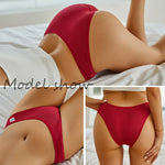 3PCS Women Cotton Panties Female Sexy Intimates Low Rise G-String Thongs Ladies Bikini Girl Solid Color Underwear Soft Lingerie