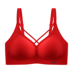 Traceless Half-Fixed Cup Women Underwear Thin Jelly Soft Support Anti Drop Adjustable No Steel Ring Super Soft Solid Color Bras