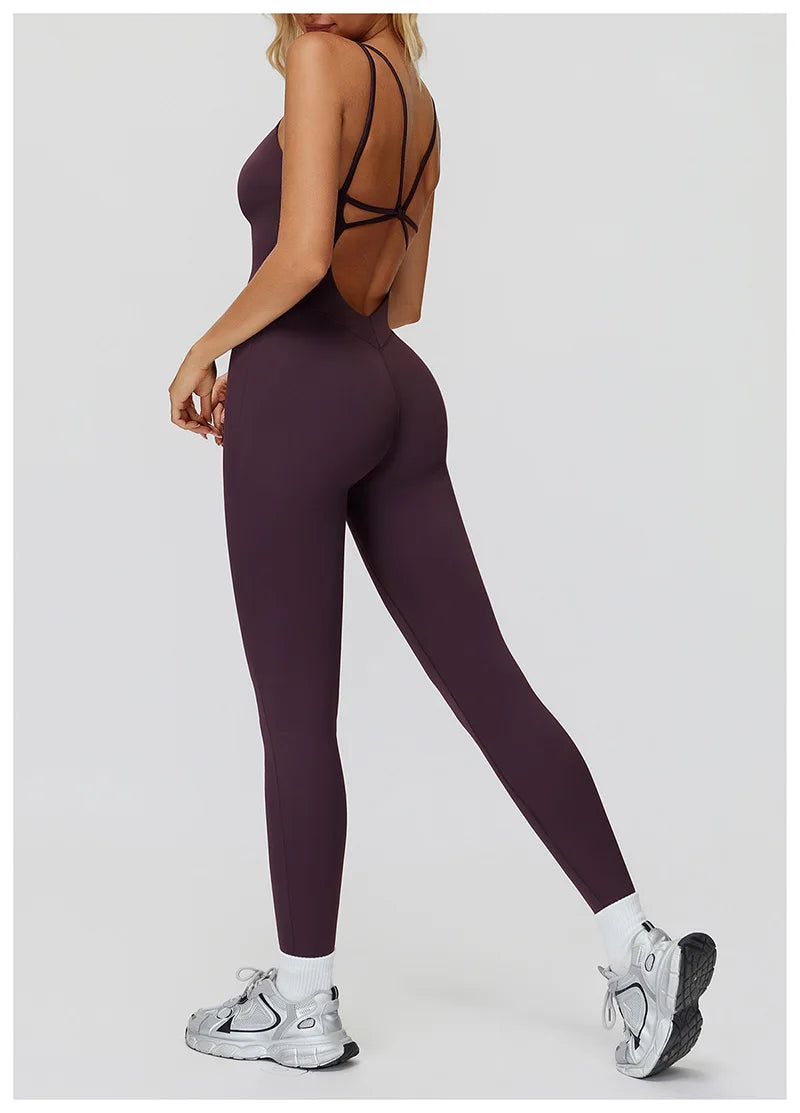 Women Yoga one-piece Jumpsuit Fitness Sports Overalls Gym Clothin Pilates Workout Clothes Outfit push-up Activewear Sportswear