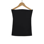 Spring Style Black And White Top Hot Girl Flat Top Tube Top Sexy Off-Shoulder Strap With Chest Pad Beautiful Back Camisole BPVE