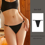 Sexy Women Cotton Thongs Adjustable Belt Seamless Panties Breathable Low Waist Lingerie Female Soft Solid Color Intimates