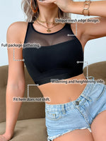Women's Sexy Bras Breathable Mesh Seamless Yoga Sports Camisole Wireless Single-Layer Bra