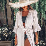 Crochet White Knitted Beach Cover Up Dress Tunic Long Pareos Bikinis Cover Ups Swim Cover Up Robe Plage Beachwear