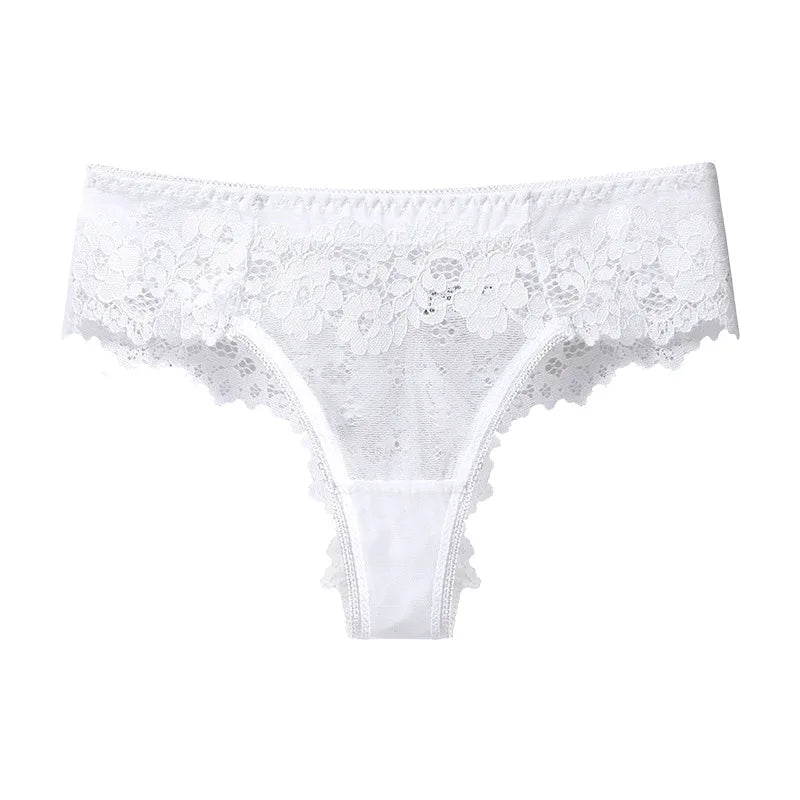 Lace Sexy Girls G String Panties Women Briefs Transparent Thong Thin Hollow Out Underwear Female Low Waist Lingerie Size S-XL