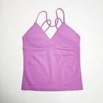 NCLAGEN Vision Twist Front Longline Top Gym Yoga Tops Women Quick Dry Thin Strap High Elastic Workout Vest Push-up Fitness Tank