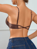 Everyday Women's cross-strap backless bra Front closure push-up bra for small breasts Seamless invisible heart-shaped cup bra