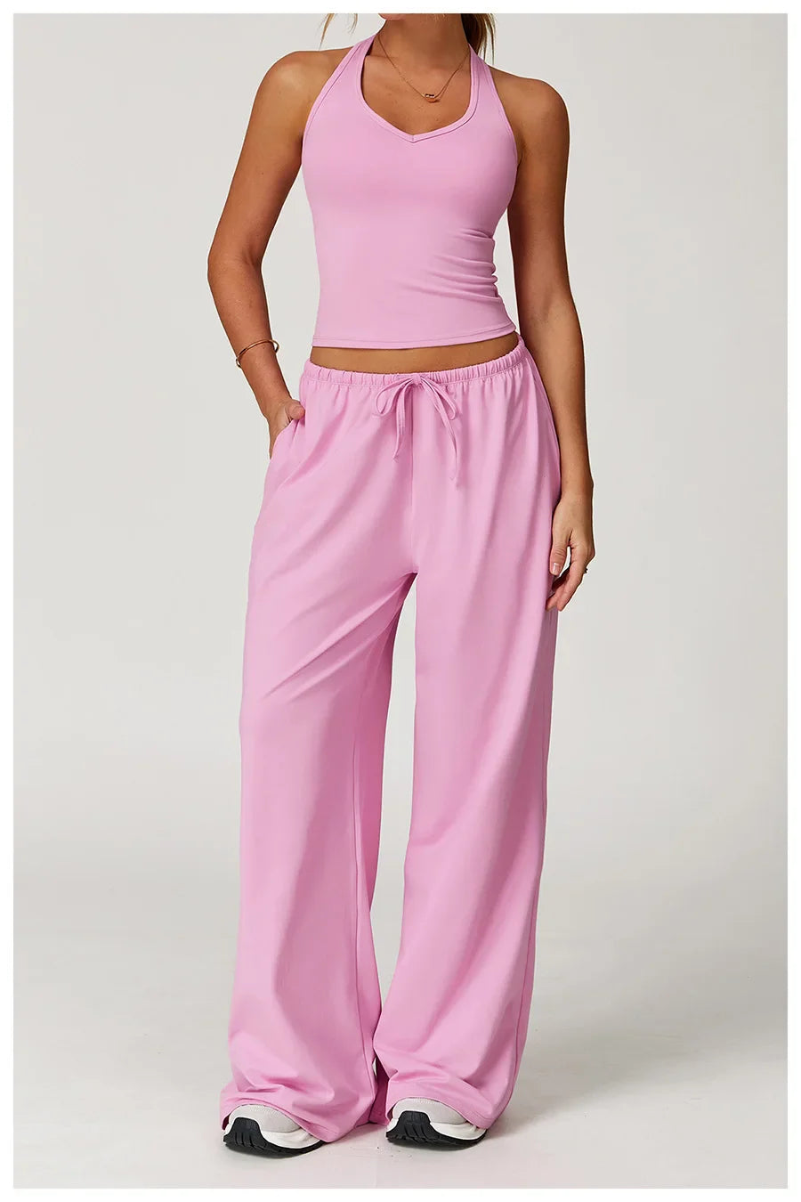 New Women Yoga Set 2/3 Pieces Long sleeves Workout Tracksuit Sportswear Gym Clothing Wide-leg sport pants Fitness Sports Suit
