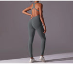 Seamless One-Piece Yoga Jumpsuit Women Fitness Sports Overalls Dance Workout Set Stretch Bodysuit Gym Clothes Push Up Sportswear