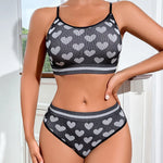 2pcs Seamless Women's Sports Bra Set Underwear Bra Korean Style Push Up No Steel Ring Bra Sexy Tube Top High Elastic Panty Set