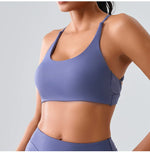 Beautiful Back Cross Back Women Bra Fitness Bra Tights Yoga Vest High Strength Shockproof Gym Sports Top Push Up With Chest Pad