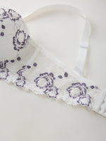 Plus Size Lace Women's Bra BCD Thin Cup Floral Embroidered Push up Bra Side Support Comfortable Underwire Lingerie Bra Women