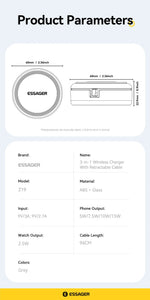 Essager 15W 3 in 1 Magnetic Wireless Charger With 96cm Retractable Type-C Cable For iPhone 16 15 14 13 Pro Max Airpods Watches