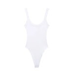 Women's Skinny Ribbed O-Neck Bodysuits with Straps Snap-Button Sexy Fashion Playsuits Comfortable Stretchy Female Clothing
