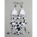 Sexy With Garter Spots Halter Bikini Female Swimsuit Women Swimwear Three-pieces Bikini set Bather Bathing Suit Swim Lady K4439