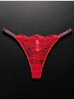 Lace Sexy Girls Women Panties Seamless Underwear Rhinestone G String Letter Transparent Thong For Female Low Rise Ladies Briefs