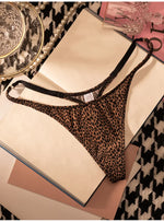 Ice Slik Low Waist Girls G String Leopard Flower Women Panties Sexy Briefs Thong T-back Underwear Female Lingerie Size S-XL