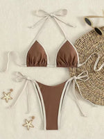 2026 Sexy Contrast Color Separates Micro Bikini Women's Swimsuit Female Swimwear Mini Thong Bikinis Set Two-piece Bathing Suit