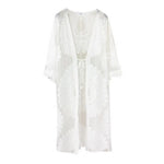 One SizeSexy Lace Up Summer Beach Cover Up Solid Color Women Beach Dress Flower Embroidery Women Clothes