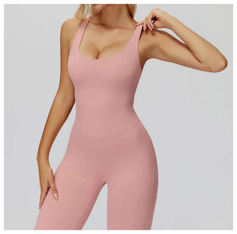 Women Yoga one-piece Jumpsuit Fitness Sports Overalls Gym Clothin Pilates Workout Clothes Outfit push-up Activewear Sportswear