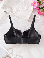 Everyday Plus Size Women's Bra Embroidered floral patchwork underwire Push up Bra Comfortable Thin cup Women underwear lingerie