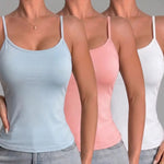 1Pcs Women Padded Camisole Tank Top Solid Basic Sport Sleeveless Vest Comfort Daily Ladies Wireless Bralette