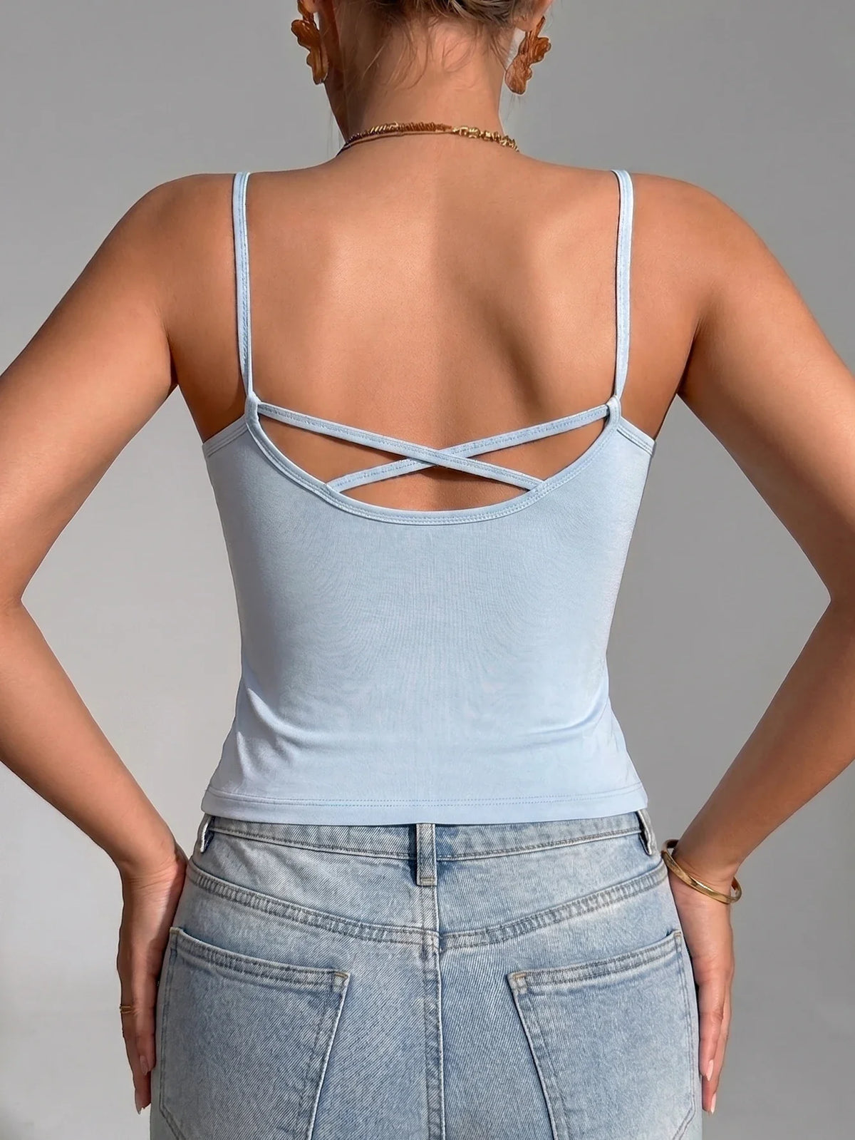1Pcs Women Padded Camisole Tank Top Solid Basic Sport Sleeveless Vest Comfort Daily Ladies Wireless Bralette