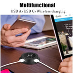 3 in 1 Wireless Charger Built in Type-C USB Ports Desktop Embedded Charging Station for iPhone 17 Xiaomi Airpods Mobile Phone