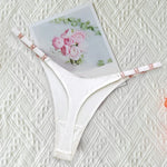 Zebra Flower Low Rise Sexy Thong Women Underwear Briefs Panties Luxury Metal Buckle G String Seamless Bikini Girls Female Panty