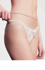 Rhinestones Girls Sexy G String Lace Panties Women Underwear Briefs Hollow Out Thong Transparent Lingerie Intimates