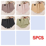 5PCS Seamless Mulberry Silk Underwear Ultral Thin Women's Panties Sexy High Elastic Invisible Briefs Soft Underpants Lingerie
