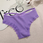 4PCS Cotton Seamless Panties Hollow Sexy Design Unique Low Waist Women Panties Breathable Girls Underwear Soft Lingerie S-XL