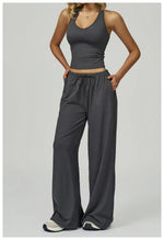 New Women Yoga Set 2/3 Pieces Long sleeves Workout Tracksuit Sportswear Gym Clothing Wide-leg sport pants Fitness Sports Suit