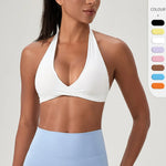Women's Yoga Bra Halter Back Fitness Underwear Sexy Wire-Free Sports Vest Comfortable Breathable Bra