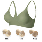 Deep V Jelly Bras Wireless Comfortable Supportive Bra No Underwire Push Up Bralette Seamless Underwear for Women