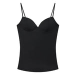 HXAO Woman Tops Corset Crop Top Women Sleeveless Black Brown Top With Straps Camisole Bodycon Backless Sexy Tops Bustier