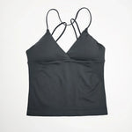 NCLAGEN Gym Yoga Tops Women Vision Twist Front Longline Top Quick Dry Thin Strap Workout Vest Push-up Pilates Fitness Tank
