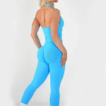 Women's Halter Top And Sports Leggings Gym Workout Set Two-Piece Pilates Clothes Yoga Outfits Impact Fitness Pants Set