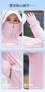 Ice Silk Sun UPF 50+ UV Protection Jacket Big Brim Thin Ice Silk Sun Protection Jackets UV Protection Hooded Windbreaker 4XL 5XL