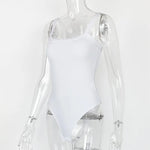 Strap Solid Bodycon Sexy Body Casual Basic White Summer Bodysuit Women Tops Sleeveless Sheer Bodysuits Jumpsuit Slim