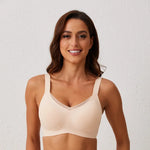 Women's Wire-free Seamless Bra Full Cup Breathable Thin Padding Bras Solid Color Plus Size Comfortable Outer Bra Underwear