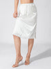 Women's Solid Color Skirts Elastic Waist Satin Underskirt Lace Trim Skirt for Under Dresses Black/White test
