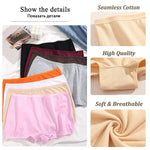 4Pcs/Set Women's Cotton Boxers Panties Seamless Sports Underwear Female Solid Color Cozy Lingerie Intimate Underpants XS-XL