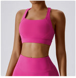 Crossed Shoulder Strap Yoga Bra Chest Pad Running Sports Bra Gym Top Women Stretch Pull Up Underwear Women Vest Fitness Tank Top