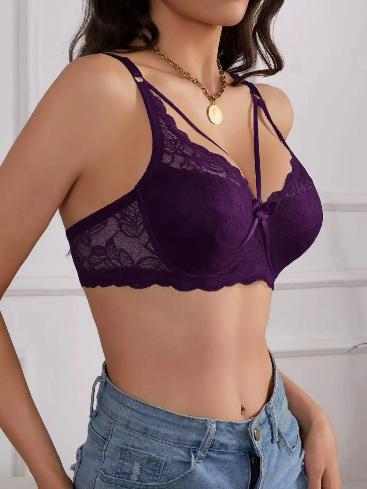 Hot 3/4 cup thin underwear small bra Plus Size Undewire adjustable lace Women's bra breast cover Sexy Bralette Lingerie
