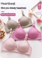 Gathered Side Collection Lifting Underwear Breasts Brassiere Large Size Bra Full Cup Underwear Brassiere No Steel RingBra