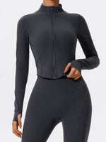 Hearuisavy Summer Ultra-Soft Fabrics Tight Sports Jackets Women Zipper Gym Yoga Clothes Female Quick-Dry Long Sleeve Sportswear
