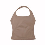 NCLAGEN Gym Halter Top Woman longline strappy tank Padded yoga clothing Fitness workout Running Activewear pilates clothes