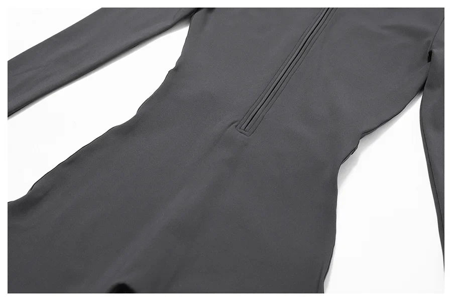 Zipper Workout Jumpsuit Sports Overalls Women Gym Clothing Running Long Sleeves Fitness Gym Tracksuit Short Sportswear Yoga Set